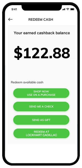 iPhone showing CashPass screenshot of the Redeem Now screen