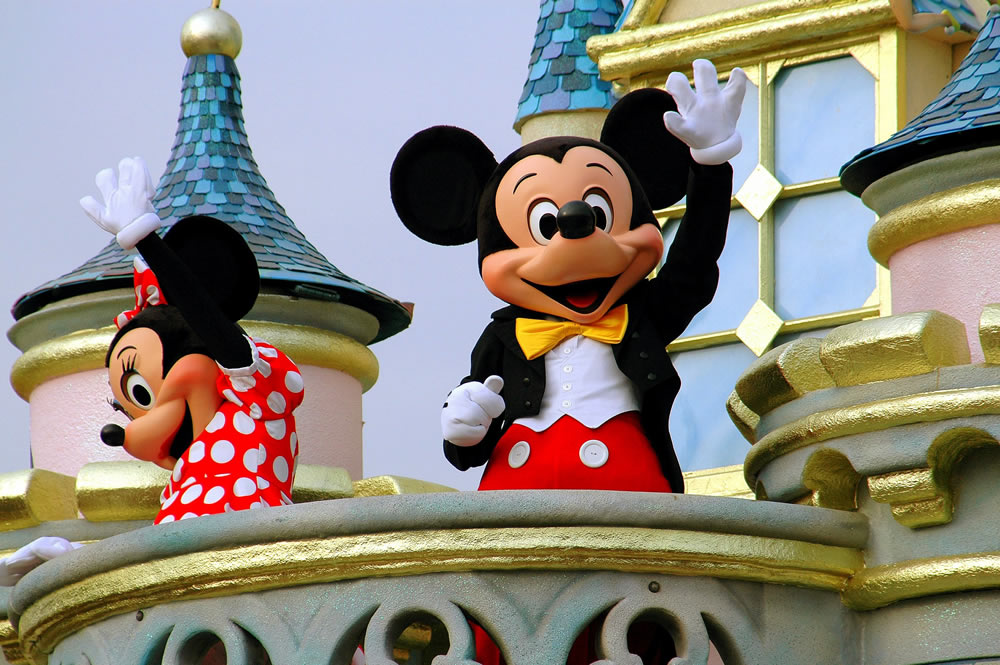 Photo of Mickey Mouse and Minnie Mouse at Disneyland